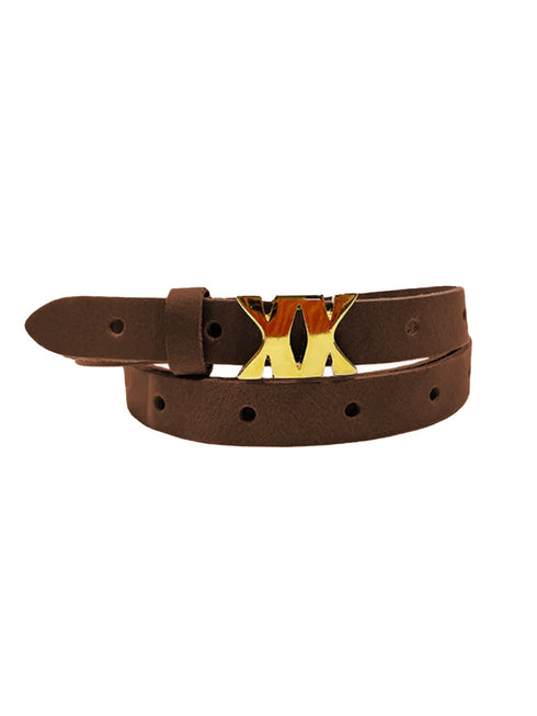 Leather Belt Shine Gold